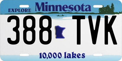 MN license plate 388TVK