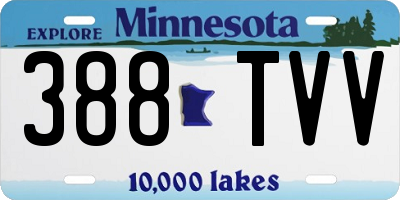 MN license plate 388TVV