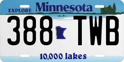MN license plate 388TWB