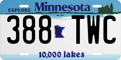 MN license plate 388TWC