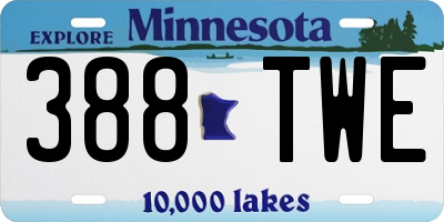 MN license plate 388TWE