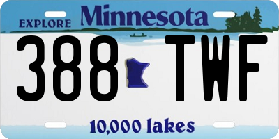 MN license plate 388TWF