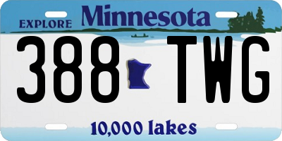 MN license plate 388TWG