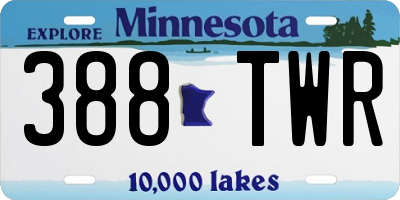 MN license plate 388TWR
