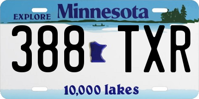 MN license plate 388TXR