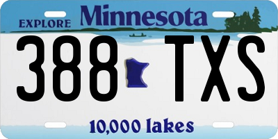 MN license plate 388TXS