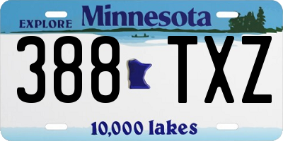 MN license plate 388TXZ