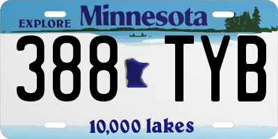 MN license plate 388TYB