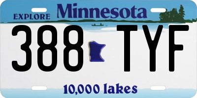 MN license plate 388TYF