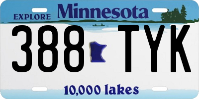 MN license plate 388TYK