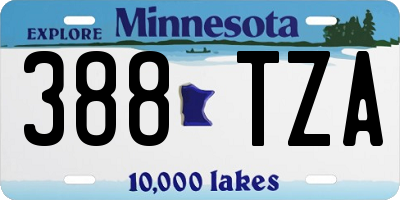 MN license plate 388TZA