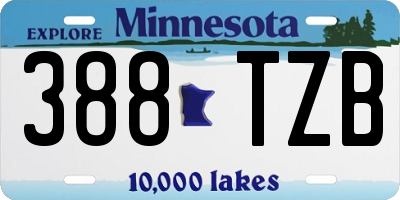 MN license plate 388TZB