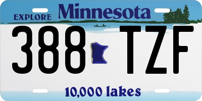MN license plate 388TZF