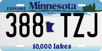 MN license plate 388TZJ