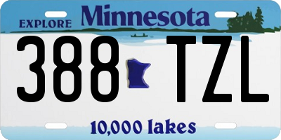 MN license plate 388TZL