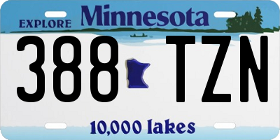 MN license plate 388TZN