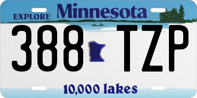 MN license plate 388TZP