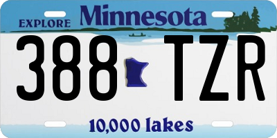 MN license plate 388TZR