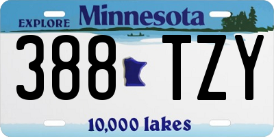 MN license plate 388TZY