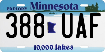 MN license plate 388UAF