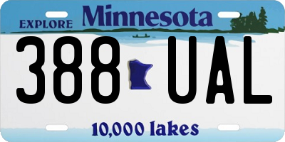 MN license plate 388UAL