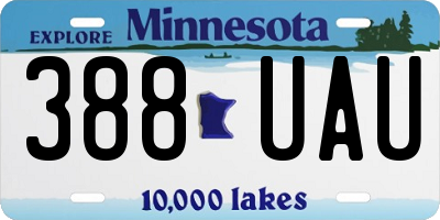 MN license plate 388UAU