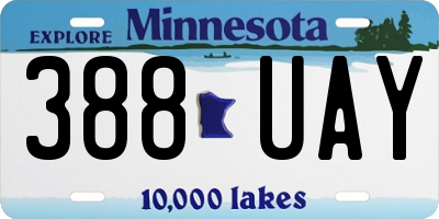 MN license plate 388UAY