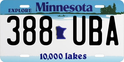 MN license plate 388UBA