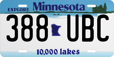 MN license plate 388UBC
