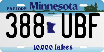 MN license plate 388UBF