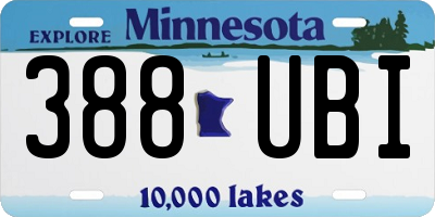 MN license plate 388UBI