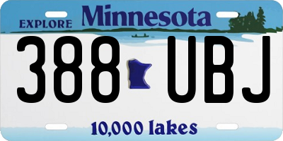 MN license plate 388UBJ