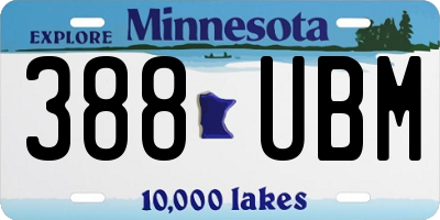MN license plate 388UBM