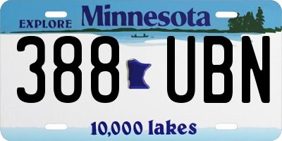 MN license plate 388UBN