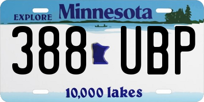 MN license plate 388UBP