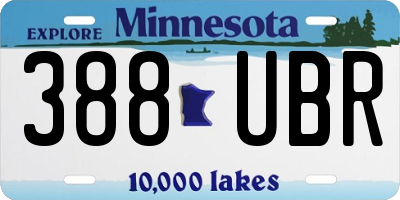 MN license plate 388UBR