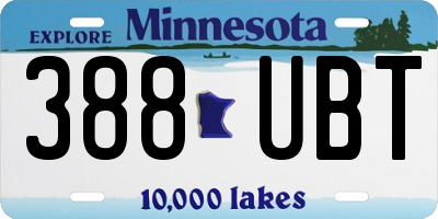 MN license plate 388UBT