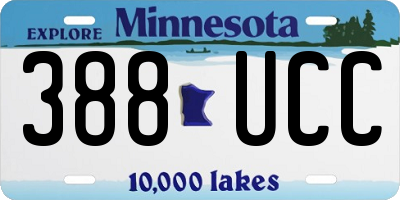 MN license plate 388UCC