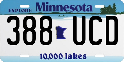 MN license plate 388UCD