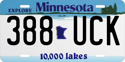 MN license plate 388UCK