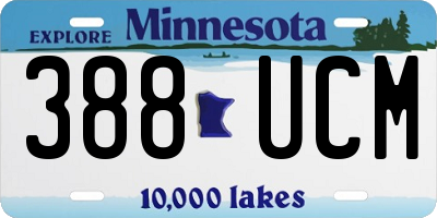 MN license plate 388UCM