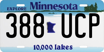 MN license plate 388UCP