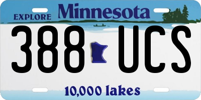 MN license plate 388UCS