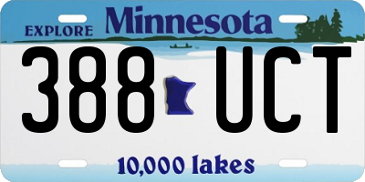 MN license plate 388UCT