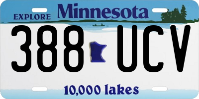 MN license plate 388UCV