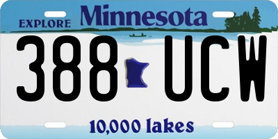MN license plate 388UCW
