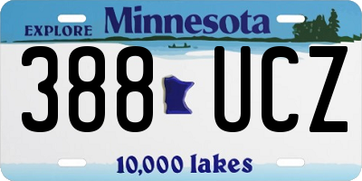 MN license plate 388UCZ