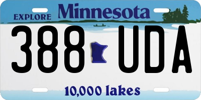 MN license plate 388UDA