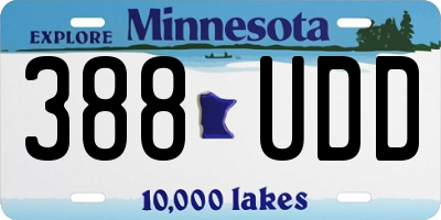 MN license plate 388UDD