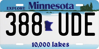 MN license plate 388UDE
